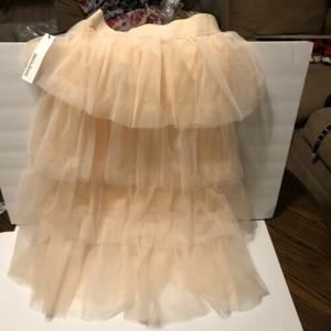 New Haute Monde Champagne Tulle Calf-Skirt SZ Med